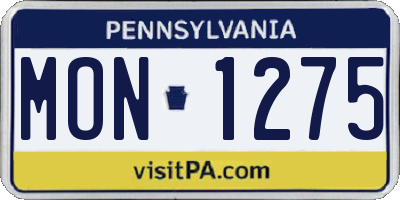 PA license plate MON1275