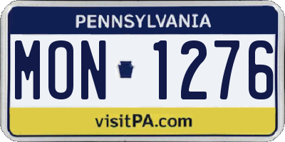 PA license plate MON1276