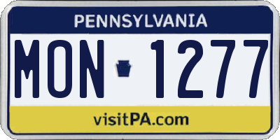PA license plate MON1277