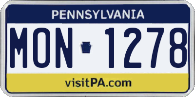 PA license plate MON1278