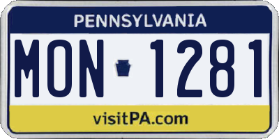 PA license plate MON1281
