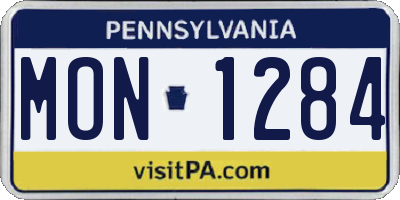 PA license plate MON1284