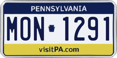 PA license plate MON1291