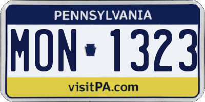 PA license plate MON1323