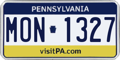 PA license plate MON1327