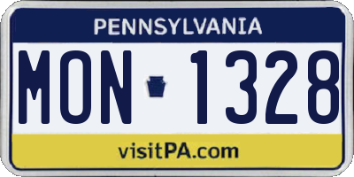 PA license plate MON1328