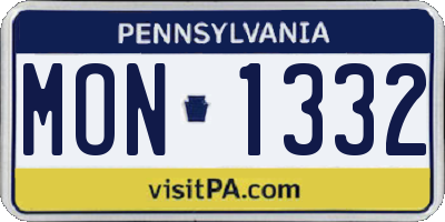 PA license plate MON1332