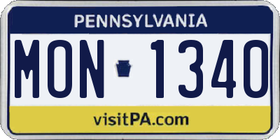 PA license plate MON1340