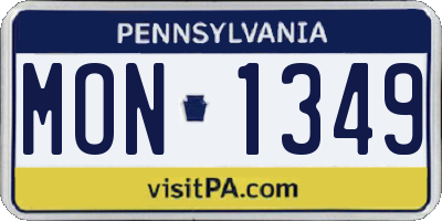 PA license plate MON1349