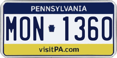 PA license plate MON1360