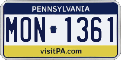PA license plate MON1361