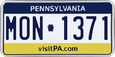 PA license plate MON1371