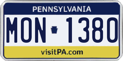 PA license plate MON1380