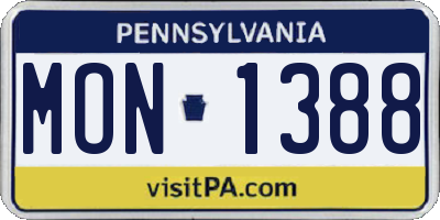 PA license plate MON1388