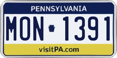 PA license plate MON1391