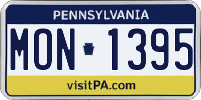 PA license plate MON1395