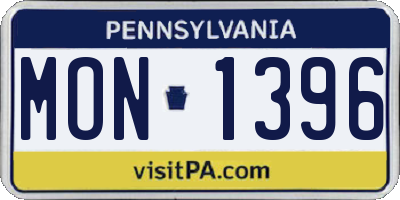 PA license plate MON1396