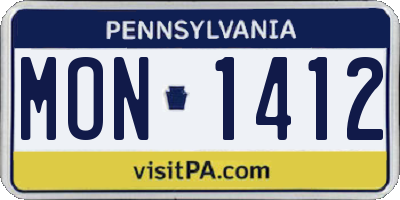PA license plate MON1412