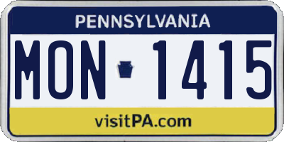 PA license plate MON1415