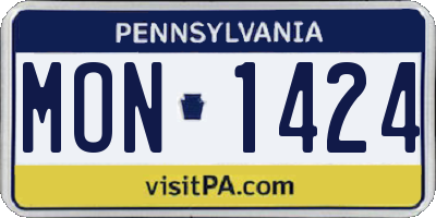PA license plate MON1424