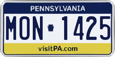 PA license plate MON1425