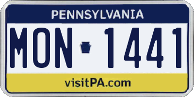 PA license plate MON1441