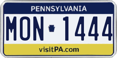 PA license plate MON1444