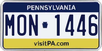 PA license plate MON1446