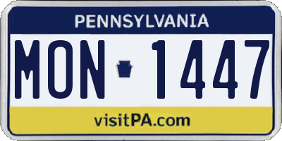 PA license plate MON1447