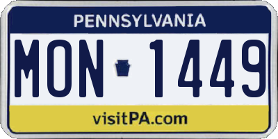 PA license plate MON1449