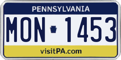 PA license plate MON1453