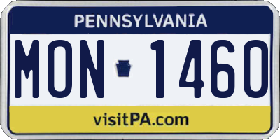 PA license plate MON1460