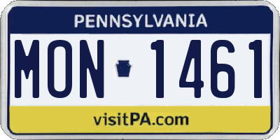 PA license plate MON1461