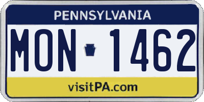 PA license plate MON1462