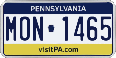 PA license plate MON1465