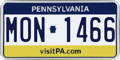 PA license plate MON1466