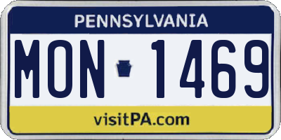 PA license plate MON1469
