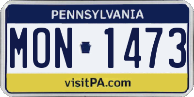 PA license plate MON1473