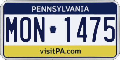 PA license plate MON1475