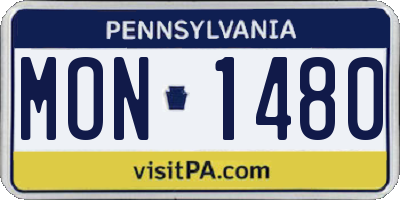 PA license plate MON1480