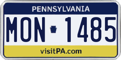 PA license plate MON1485
