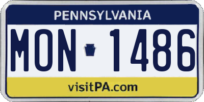 PA license plate MON1486