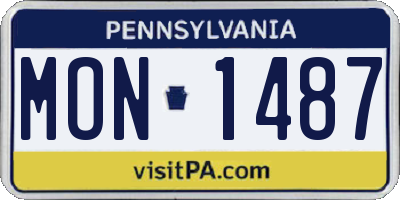 PA license plate MON1487
