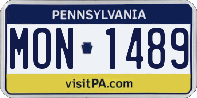 PA license plate MON1489