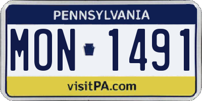 PA license plate MON1491