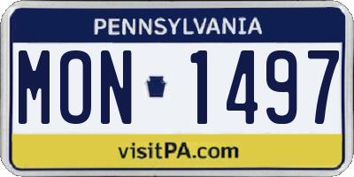 PA license plate MON1497