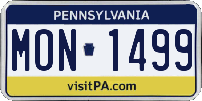 PA license plate MON1499