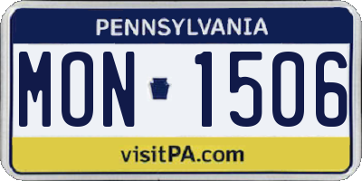 PA license plate MON1506