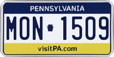 PA license plate MON1509