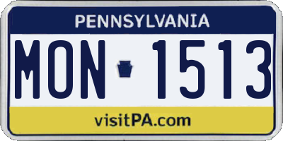 PA license plate MON1513